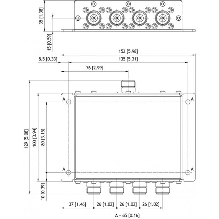 Комбайнер Amphenol Procom PRO-PDI4-40-1G-6 dB-10W-N