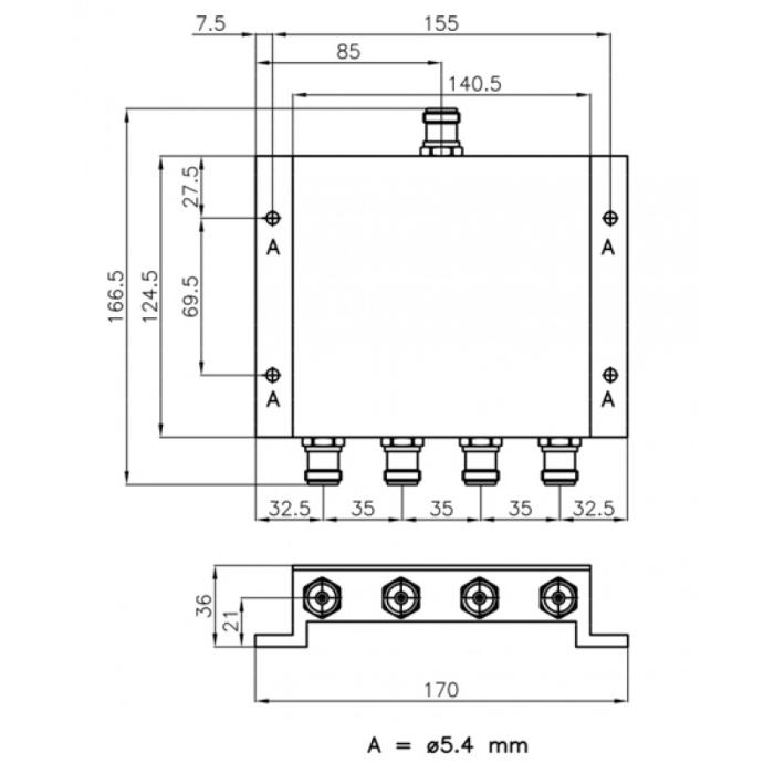 Комбайнер Amphenol Procom PRO-PDI4-0.8-2.2G-20W-N