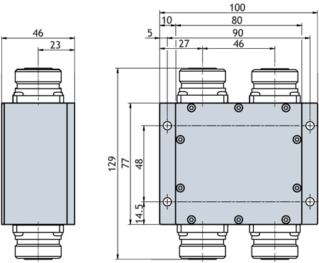 Гибридный направленный ответвитель Amphenol Procom PRO-PHY 380-520-3 dB-N