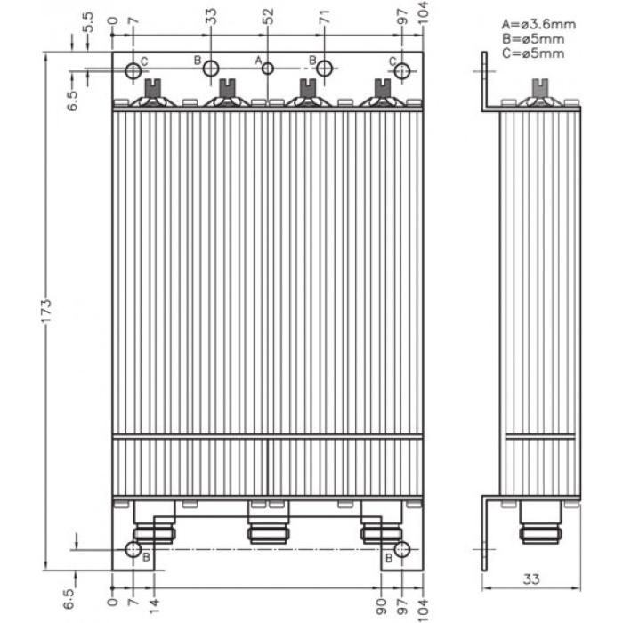 Дуплексный фильтр Amphenol Procom DPF 4/4 S-4/13 BNC