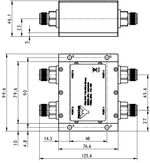Гибридный направленный ответвитель Amphenol Procom PRO-PHY 380-2700-3 dB-7/16(f)