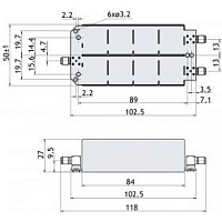 Дуплексный фильтр Amphenol Procom MIX 70/44-PR-TETRA-1-SMA(f)
