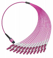 Кабельная сборка оптическая NKT PRO MPOLow/M/UPC-24LC/SX/UPC-OM4-24B-3.0/B2.0-10M/0.5M-LSZH-Violet-A