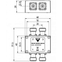 Гибридный направленный ответвитель Amphenol Procom PRO-PHY 380-520-3 dB-N XS